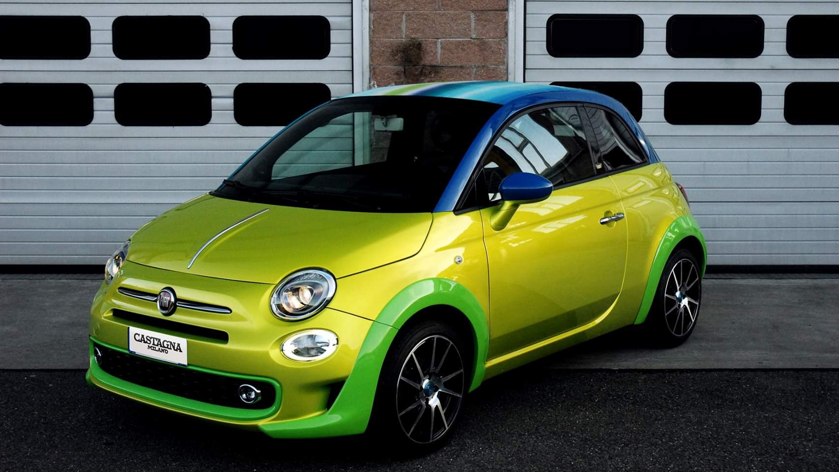 Fiat 500 Yellow Chrome