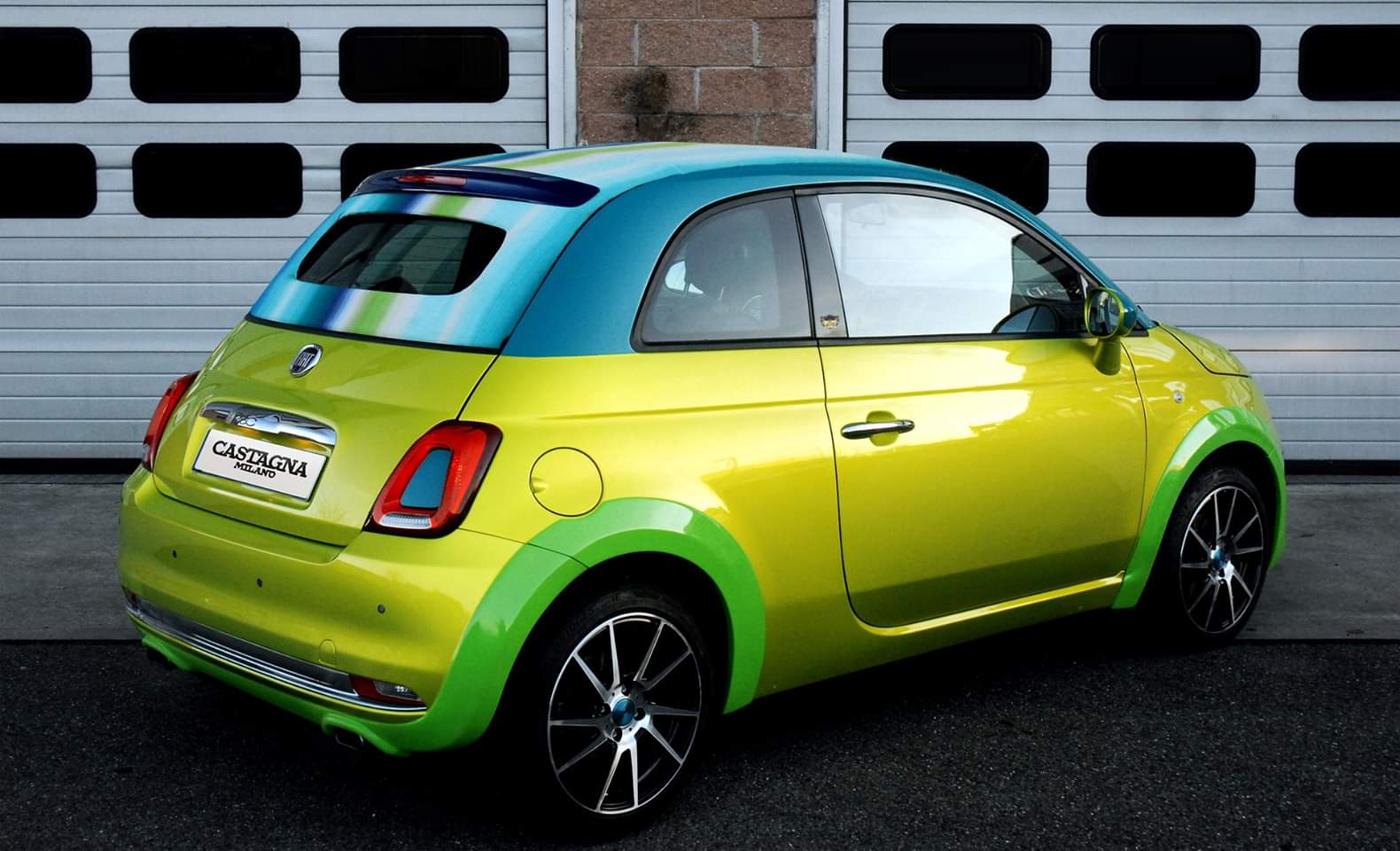 Fiat 500 Yellow Chrome