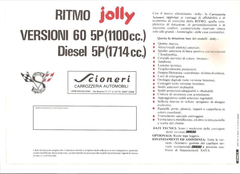 Fiat Ritmo Jolly Scioneri