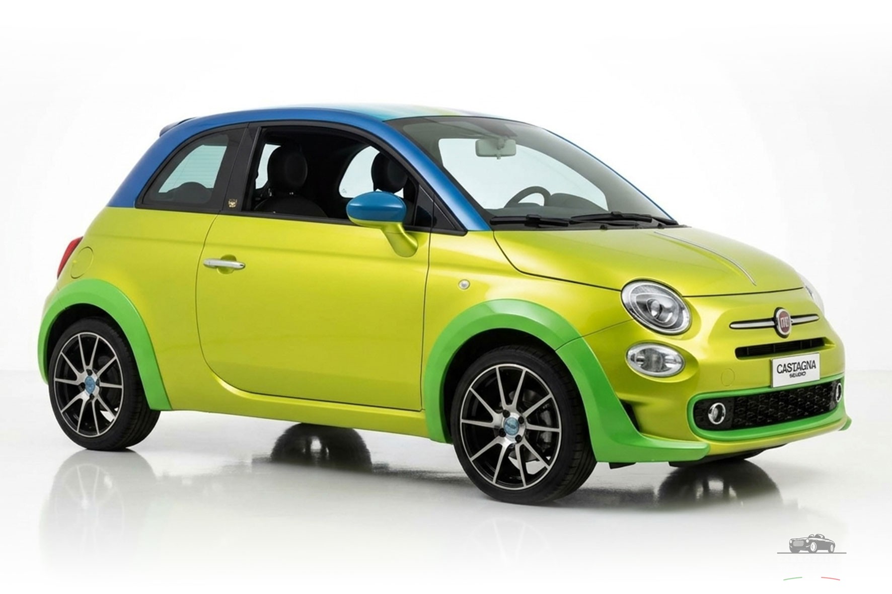 Fiat 500 Yellow Chrome