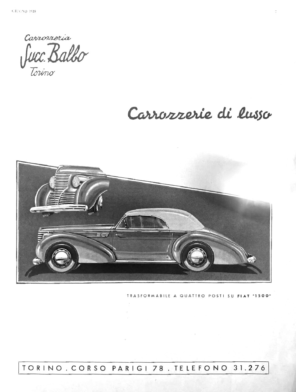 Fiat 1500 B Cabriolet Balbo