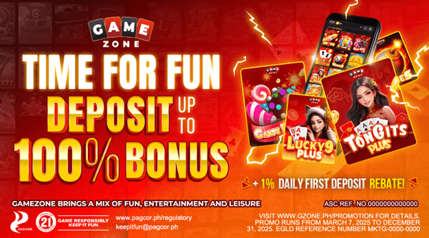 Time for fun deposit bonus at GameZone Philippines